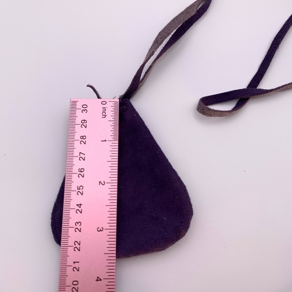 Medicine Pouch Necklace for Cherished Stones and Crystals - Purple - Picture 3 of 5